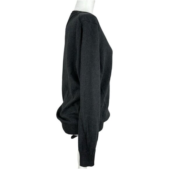 Tommy Hilfiger Women’s Dark Gray V-Neck Y2K Designer Knit Sweater M/C42 - Picture 2 of 11